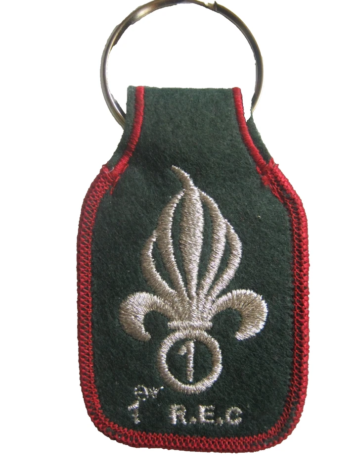 PORTE CLES TISSUS BRODE DOUBLE FACE CAVALERIE LEGION ETRANGERE 1° REC - Photo 2/2