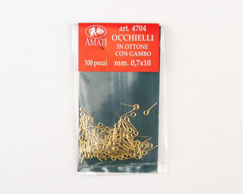 Occhielli in ottone con gambo 0,7x11 mm (100 pz) AM4704 - amati modellismo