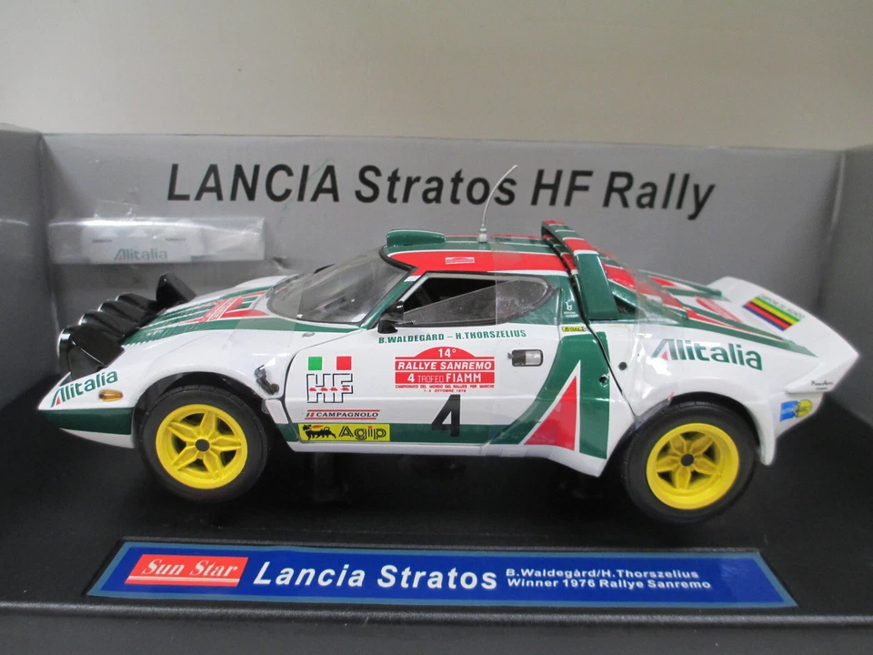 LANCIA STRATOS HF RALLY SANREMO WINNER 1976 N° 4 Waldegarde SUN STAR 4506 1/18 - Photo 3/4