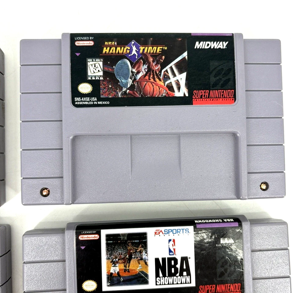Super Nintendo Lot Of 6 Games SNES NBA HangTime Showdown Wrestlemania Black Bass - Image 3 of 4