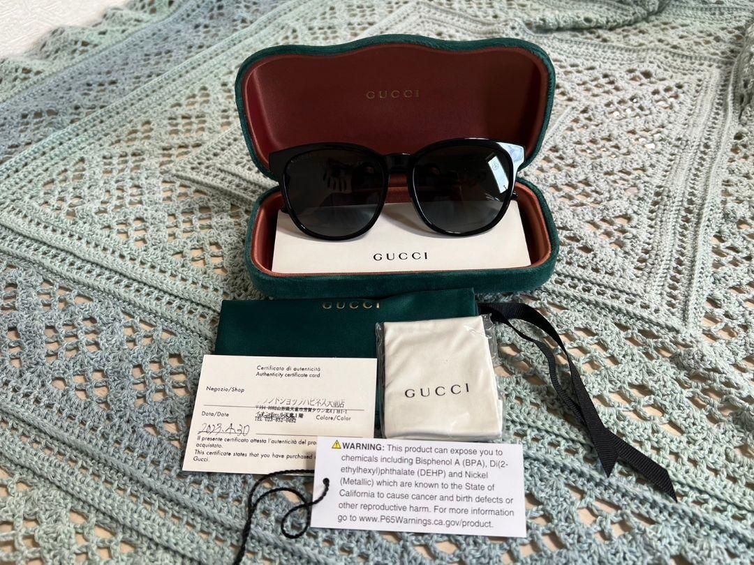 GUCCI GG0232SK Black Frame Wellington Men's Sunglasses Bee With Case Used  Japan