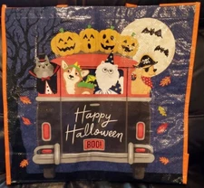 New Big Halloween Themed Eco-friendly Reusable Shopping Grocery Bag Dog Cat 