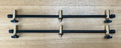 2x Carp Fishing 3 Rod Adjustable 35cm Buzzer Bars Rod Rest with Brass Fittings