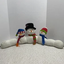 Snowman Plush Weighted Door Draft Stopper Christmas Holiday Decor **READ**