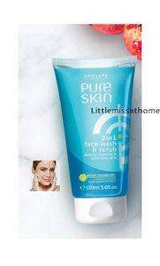 pure skin 2 in 1 face wash & scrub oriflame