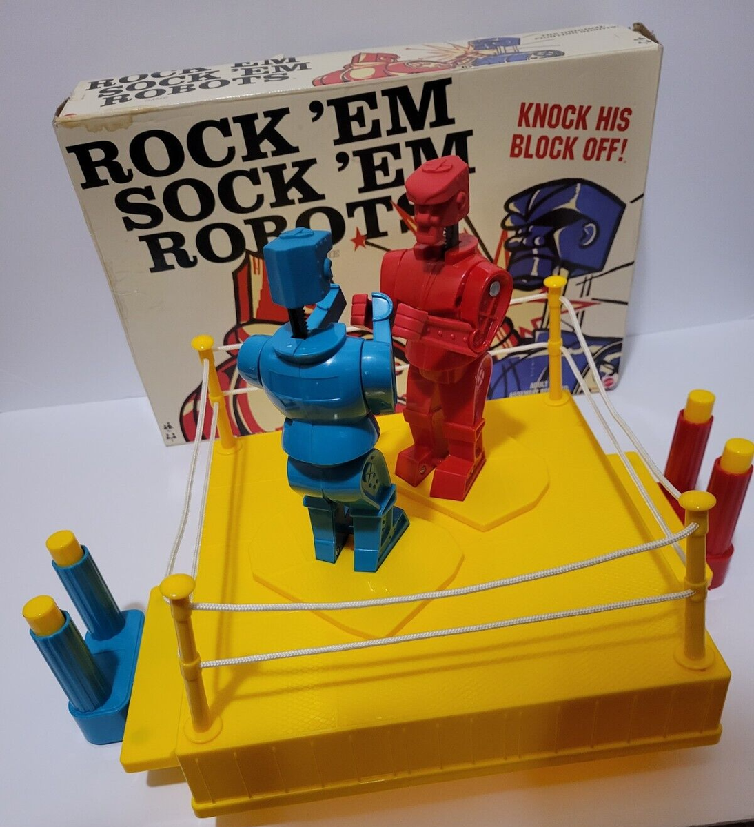Mattel Games Rock'Em Sock'Em Robots – Boxkampf-Spiel Für 2 Spieler Ab 6 Jahren, Mit Rotem Rocker & Blauem Bomber