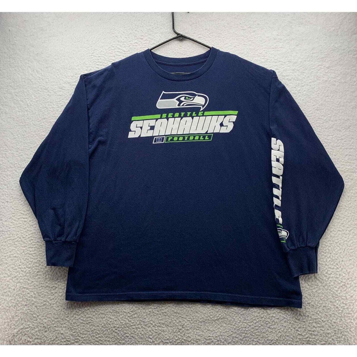 NFL Team Apparel Seattle Seahawks T-Shirt Mens 2XL Navy Blue Official  Football