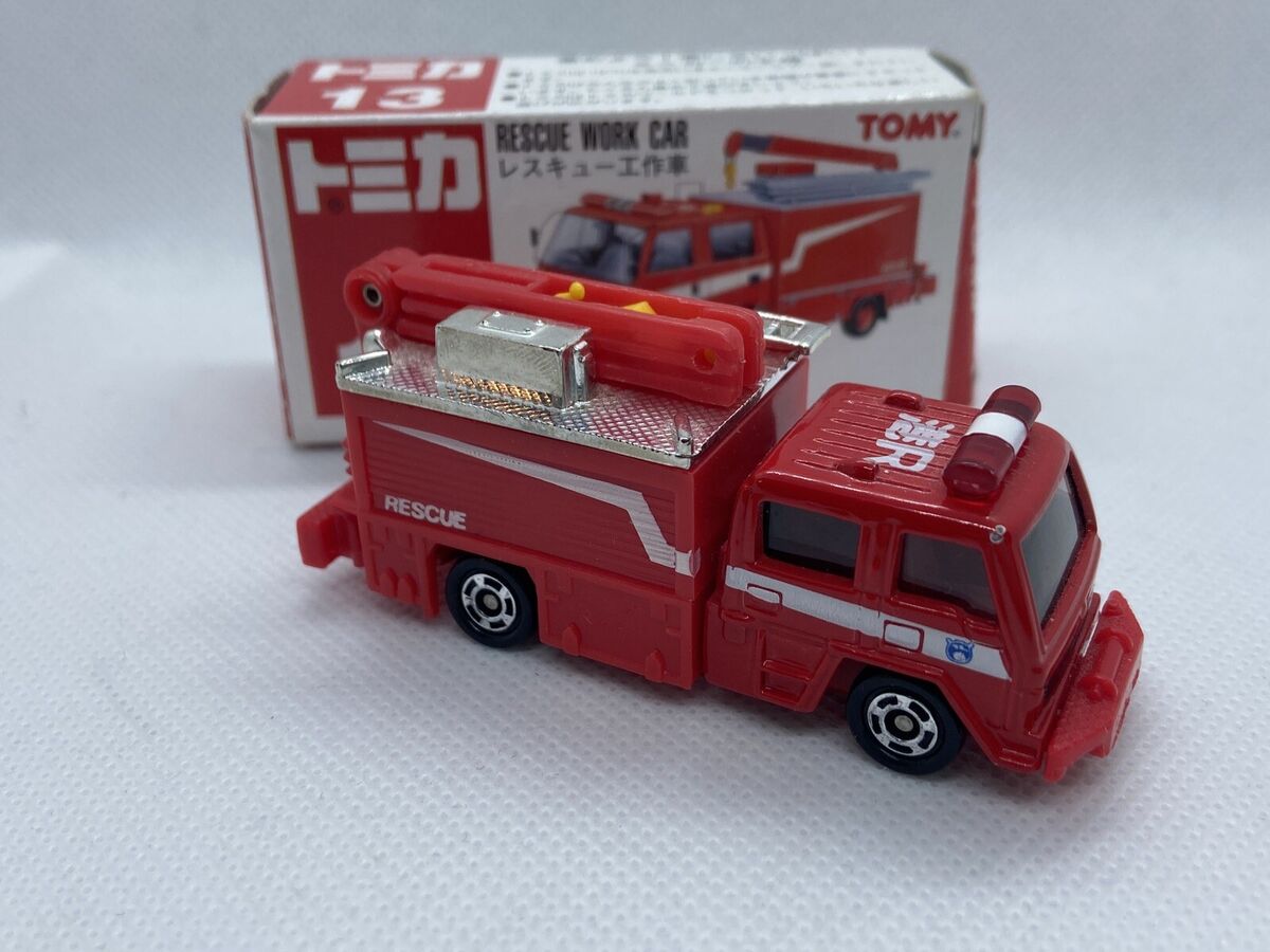 Tomica Tomy 13 Rescue Work Car / Never Played w Box/ Fire Tomica Tomy 13 Rescue Work Car / Never Played w Box/ Fire