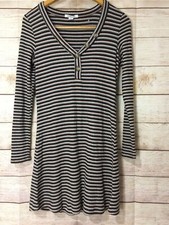 AEO American Eagle Small Retro Striped Soft Ribbed Fit Flare Mini Dress S NEW