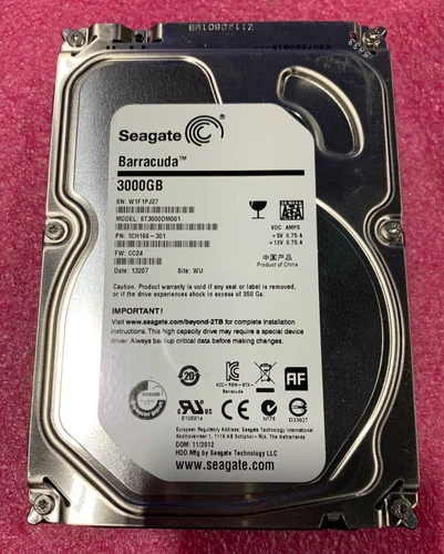 Seagate Barracuda Desktop HDD 3TB ST3000DM001 1CH166-301 3.5" SATA 7200RPM