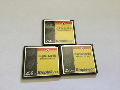 3pcs 256mb SimpleTech Compactflash memory  CFI best for NIKON CANON cam,Routers.