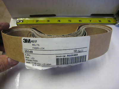 3M 461F BELTS FABRI-LOK  Grade P400  1  1/8'' X 21''     10-belts # 25548