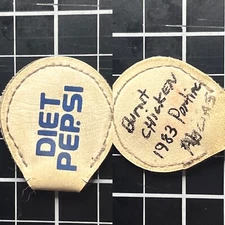 1983 Burnt Chicken Keychain Diet Pepsi Keyring Fob Soda Pop Beverage VTG 1980s