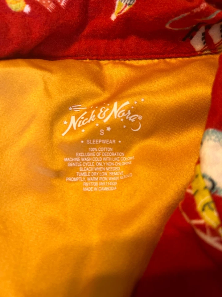 NICK AND NORA SMALL Y2K SOCKMONKEY MONKEYS WINTER FUN SKI ORANGE FLANNEL SET -13 - Image 3 of 4