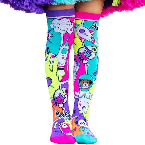 MADMIA SOCKS Girls + Adults Knee High Colorful Crazy Funky Cool Fun Lace up - Picture 88 of 100