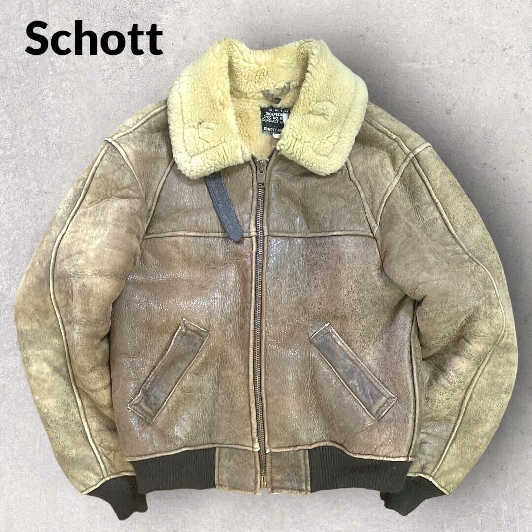 Schott TYPE B-3 real mouton men's flight jacket USA size 38 Schott TYPE B-3 real mouton men's flight jacket USA size 38