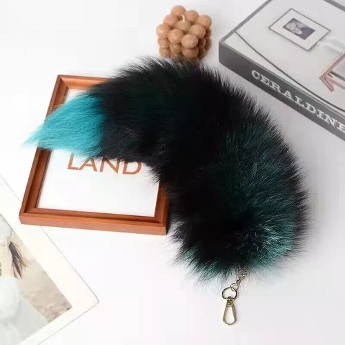 16"-18" Real Genuino Piel de Zorro Cola Llavero Bolso Dije Colgante Juegos con disfraces Juguetes - Imagen 7 de 31