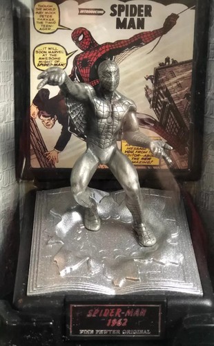 Comic Book Champions MARVEL Silver Age 1962 Spider-Man Pewter Statue w/COA MINT - Picture 5 of 20