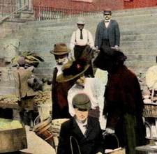 Antique DB Postcard Curb Market Lancaster Pennsylvania PA Mennonite Women c1912