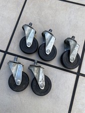 VTG 5 Wagner Steelcase 3” Wheels, 4” High. Threaded Caster Wheels swivel 
