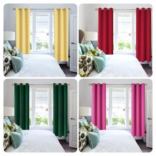 1-Panel Solid Blackout Window Thermal Insulated Unlined Grommet Curtain K68