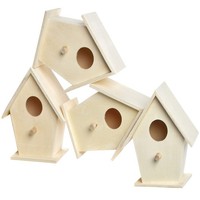 Baker Ross Mini Holz VogelhäUser Zum Bemalen FüR Kinder Kunst & Garten 4 Stk