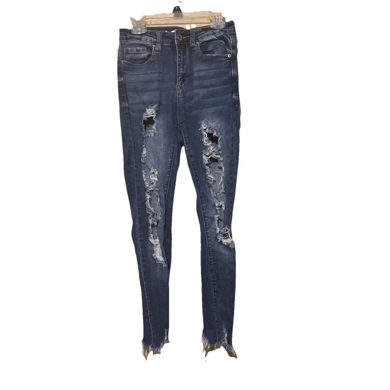 Woman's Song Jeans 3/25 Skinny Shredded Distressed Cute