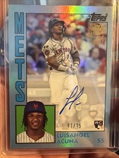 Luisangel Acuna 2025 Topps Archives Autos Rookie Blue /25 Mets Alpha First Print