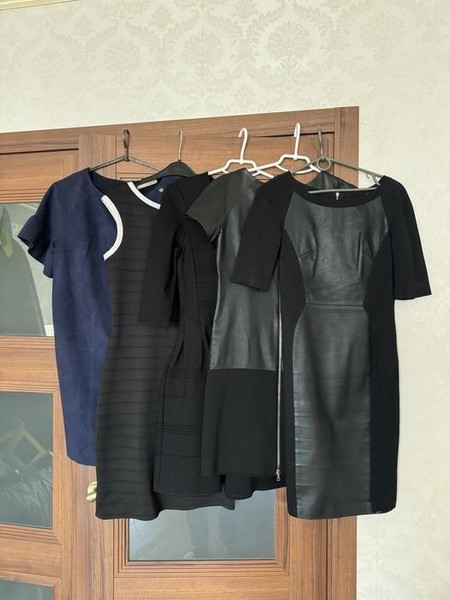Women Dress Black Leather 36