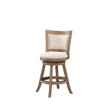 Boraam 76524 24 in. Melrose Counter Stool Driftwood Wire-Brush & Ivory