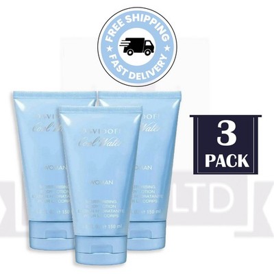 3 x Davidoff Cool Water Woman Body Lotion 150ml Frischer Duft Feuchtigkeitsspendend Neu
