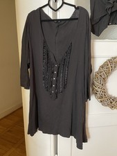 h&m Zipfel-Tunika SOMMER Shirt  Rüschen EYECATCHER Lagenlook Shirt Gr 56 58