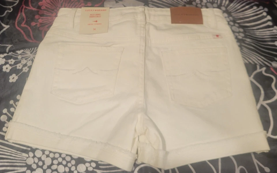 Lucky brand Girls Size 8 Riley Shorts White NWT - Image 2 of 3