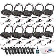 10x Poly Blackwire 5220 Stereo USB-C Headset with USB-C to USB-A Adapter Bundle