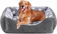 Hundebett Waschbar Rutschfest Flauschig 89X63X23Cm Grau FüR Hunde Katzen 1 StüCk