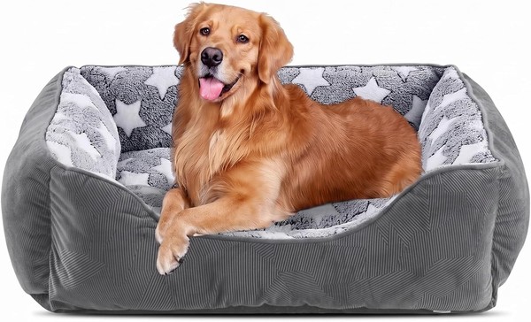 Hundebett Waschbar Rutschfest Flauschig 89X63X23Cm Grau FüR Hunde Katzen 1 StüCk-image