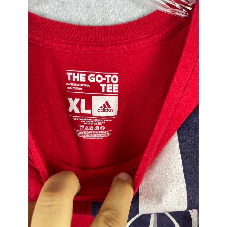 Camiseta Adidas Washington Wizards Masculina GG Vermelha # Parede Manga Curta NBA Basquete - Imagem 4 de 4