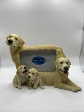 4x6 Labrador Retriever Dog Family Picture Frame. Adorable Tan Dogs With Puppies