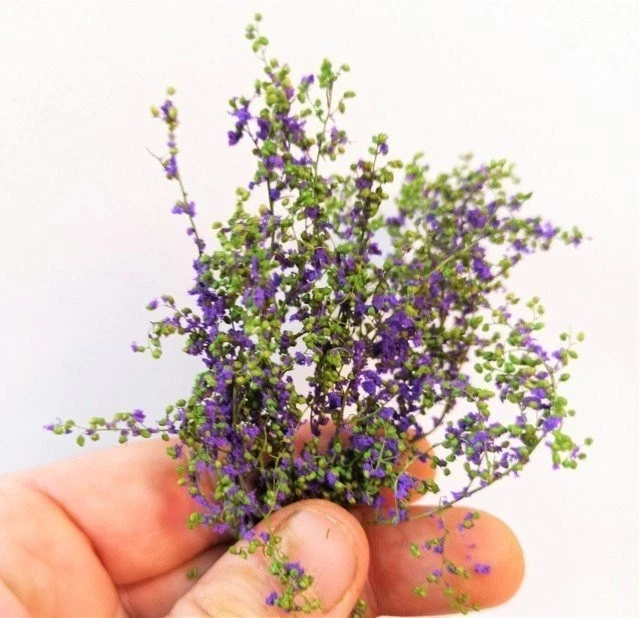 DIORAMAPRESEPE Hellgrüner Blattstrauch mit Lila Blüten - Pflanze & Begrünung Modellbau