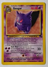 Gengar 20/62 Fossil Rare English 1999 Pokemon Card