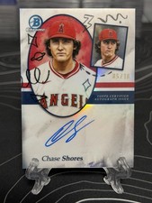 🔥Chase Shores 2025 Bowman Draft Prospect Portrait Auto SSP #05/10 Angels LSU🔥
