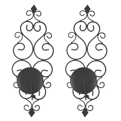 Romadedi Lot De 2 Bougeoirs Muraux Bois Noir – Appliques Décoratives Élégantes Pour Bougies Ou Plantes
