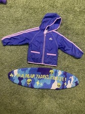 Adidas Youth Purple Windbreaker/ Pink Stripes