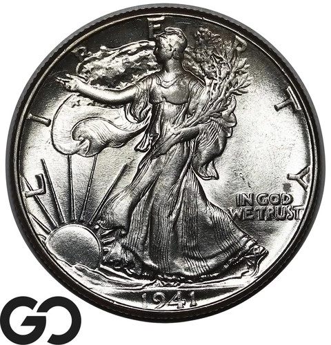 1941 Walking Liberty Half Dollar, Blast White Solid Gem BU++