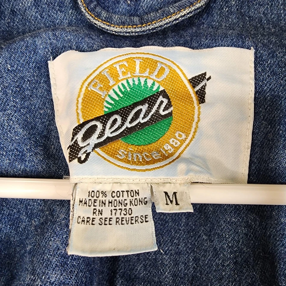 Field Gear Jacket Womens Medium Blue Denim Chore Barn Coat Hong Kong 80s Vintage - Image 3 of 4
