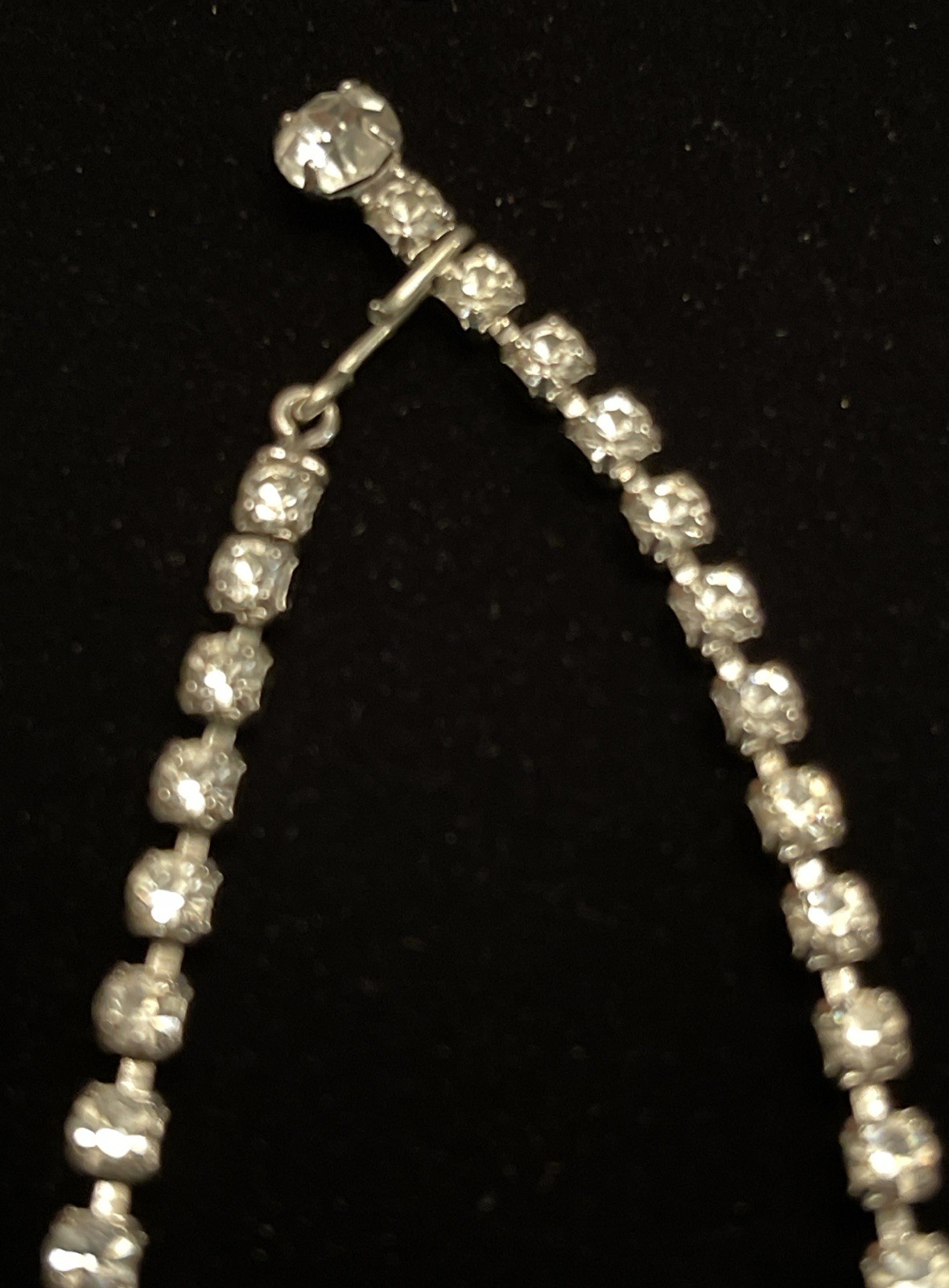 Vintage Clear Rectangular Rhinestone Collar Chock… - image 5