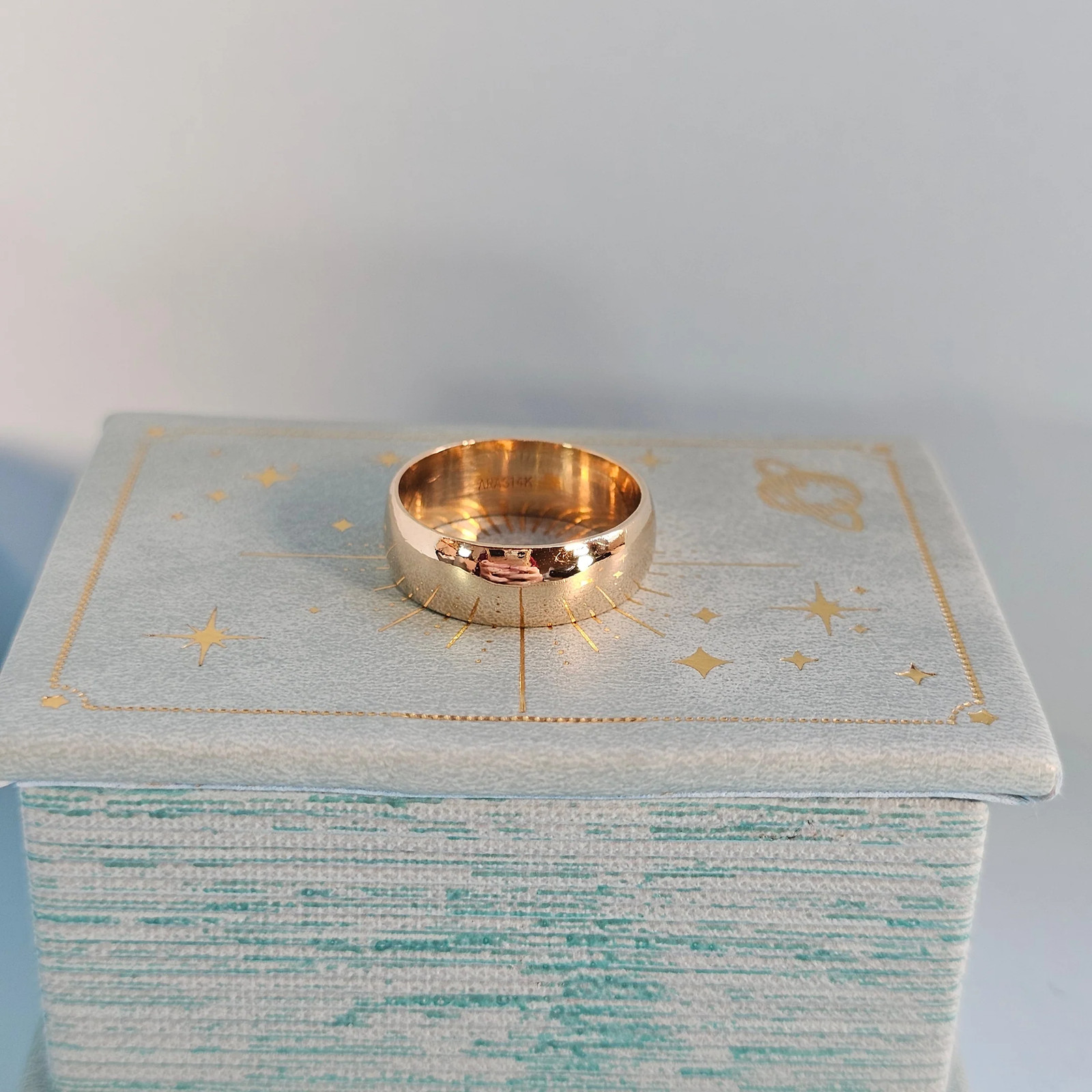 14ct Solid Yellow Gold D-Shape Wedding Ring - 4.4… - image 12