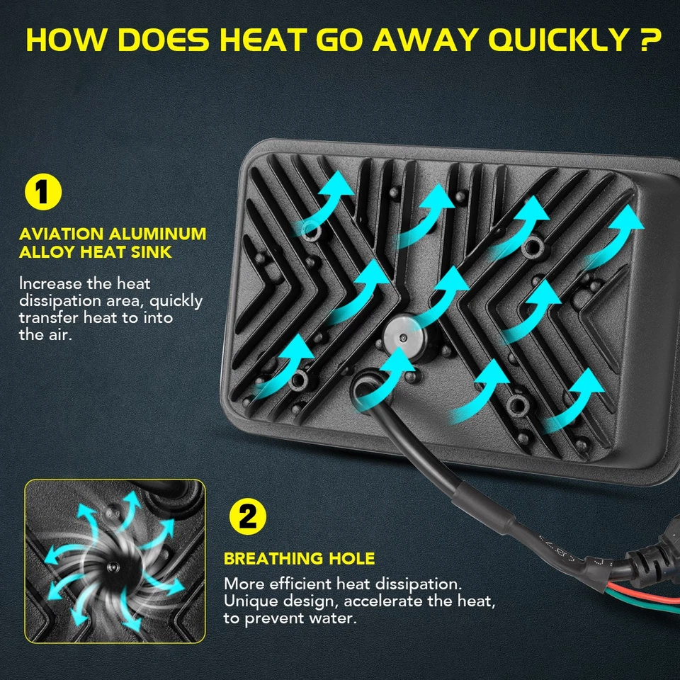 Faros LED de 4x6 pulgadas alto/bajo DRL giro para GMC W3500 W4500 W5500 adelante 4 piezas Foto 3 de 4