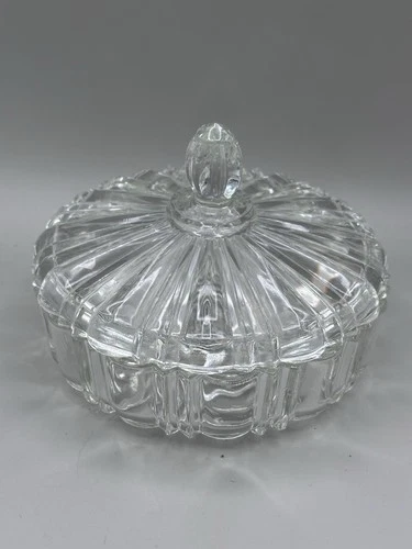 Vintage 1930’s Anchor Hocking Old Cafe Candy Dish with Lid / USA 6 3/4” EUC