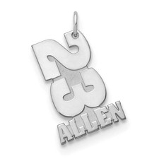 Colgante con dije de número y nombre del equipo